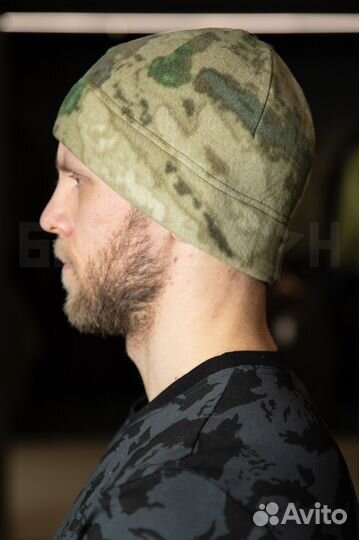 Шапка флисовая, зелёный мох