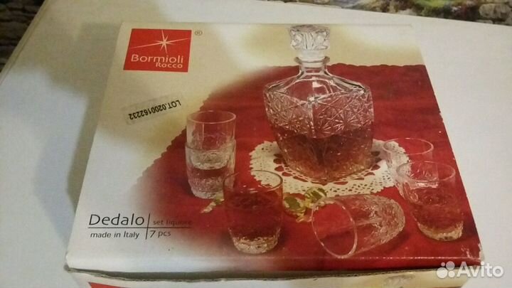 Набор для ликера, стекло Италия новый