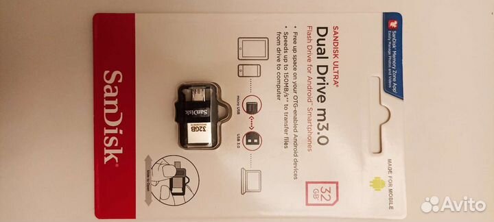 Флэшка OTG USB SanDisk 32 GB