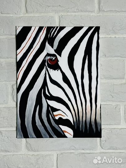 Картина маслом: Зебра