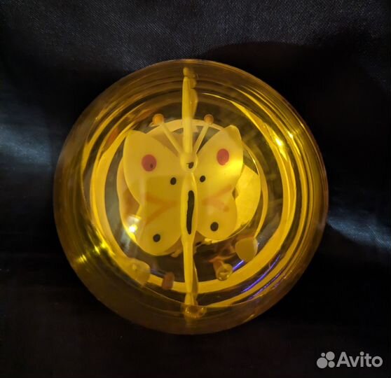 Ёлочные игрушки СССР шар с крутящийся бабочкой