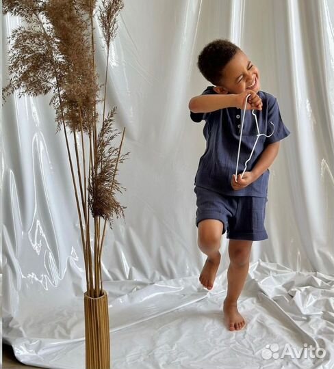 Муслиновый костюм для мальчика 98