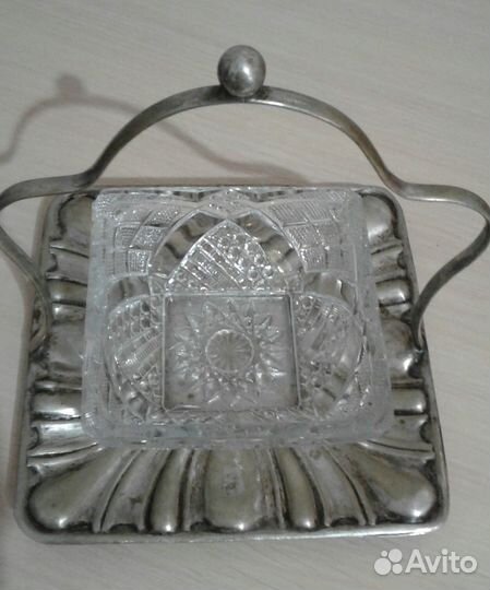 Антикварная конфетница серебрение J.H.Potter 19 в