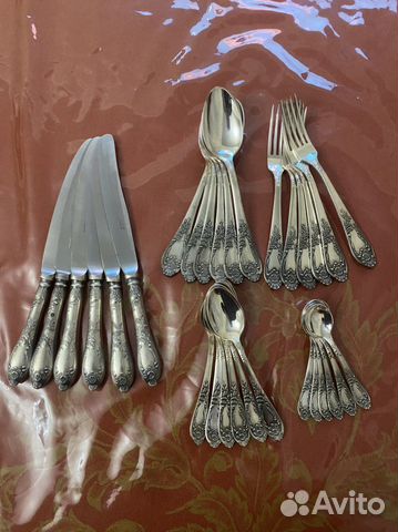 Десертный набор мельхиор