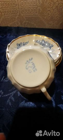 Чайное трио. Костяной фарфор.Вербилки. СССР