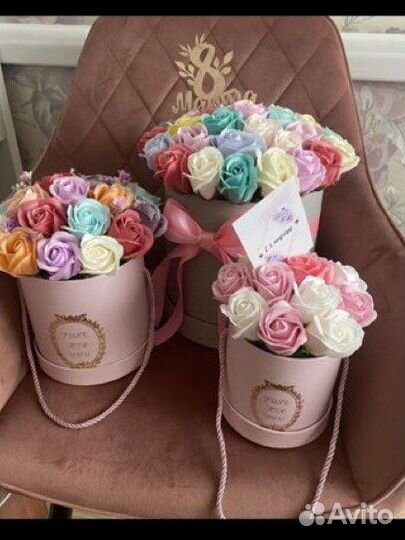 Букеты из мыльных роз