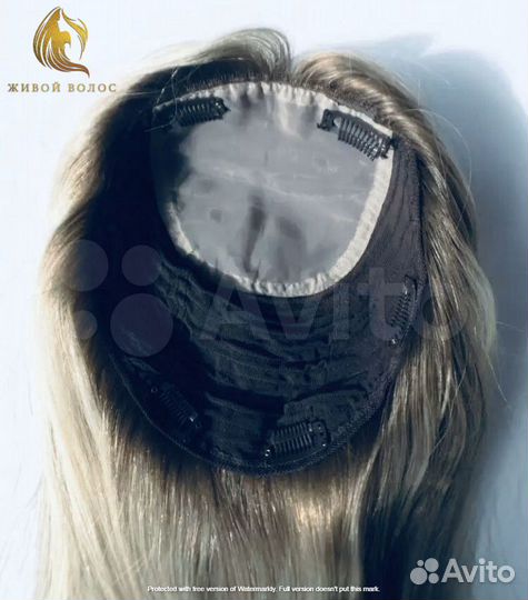 Накладка на макушку из натуральных волос