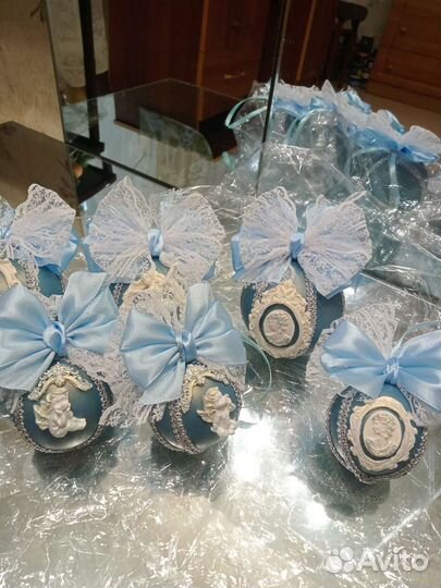 Ёлочные шары с лепниной