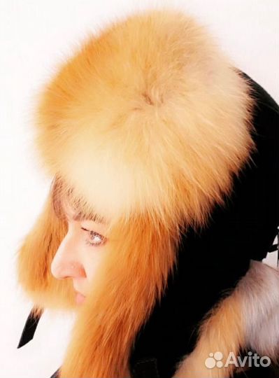 Шапка ушанка из лисы