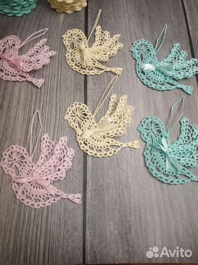 Вязаные украшения для дома. Птички. Ручная работа