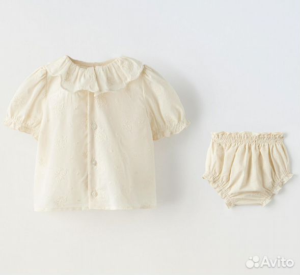 Новая блуза с вышивкой, трусики Zara baby, 74