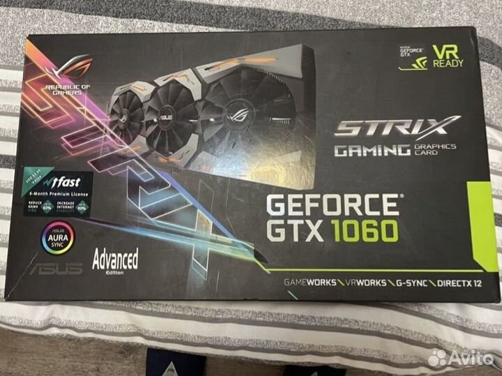 Видеокарта Asus rog Strix gtx1060