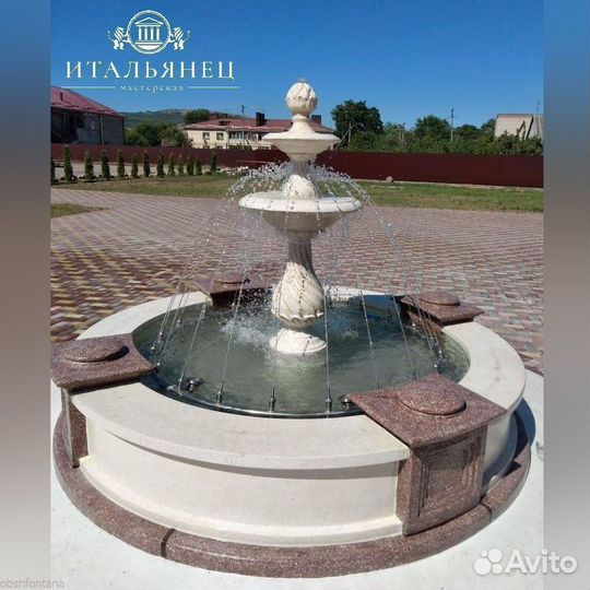 Фонтан садовый из мрамора