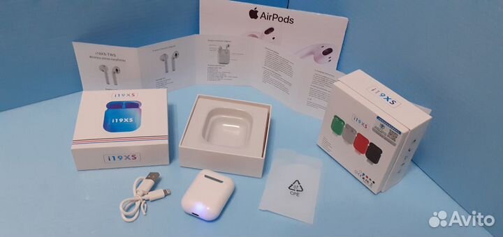 Airpods i19XS TWS беспроводные наушники, сенсор