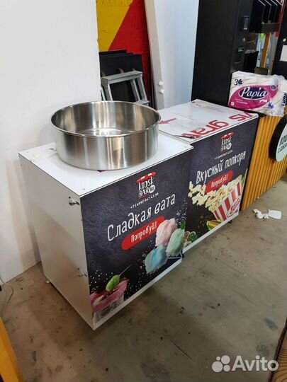 Аппарат тележка для продажи попкорна сладкой ваты