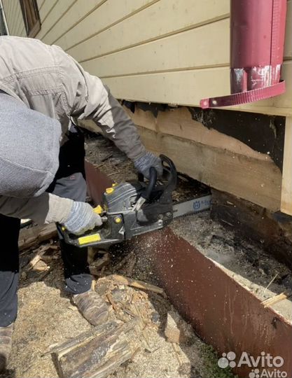 Подъём дома Замена венцов лаг Ремонт фундамента