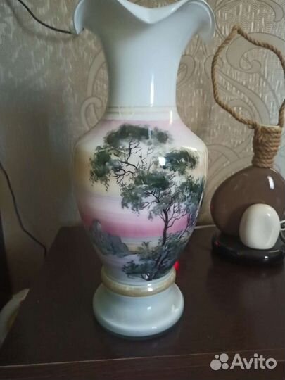 Ваза стекло с ручной росписью