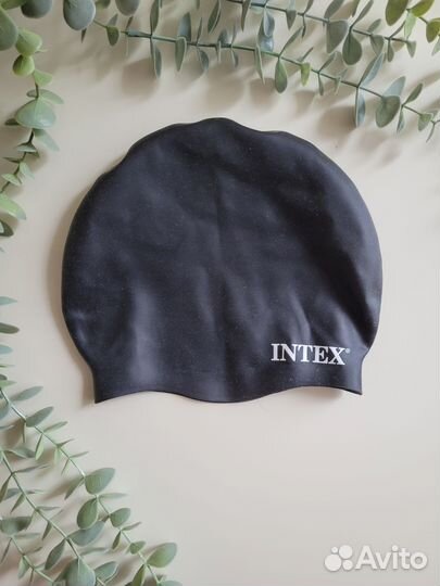 Шапочка для плавания универсальная чёрная Intex