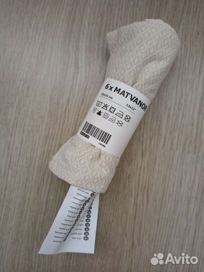 6 салфеток IKEA 33х33 см 100 хлопок новые