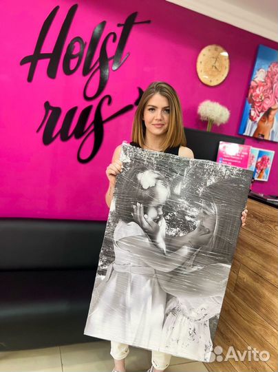 Печать на холсте, портрет по фото, подарок картина