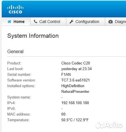 Cisco c20 вкс