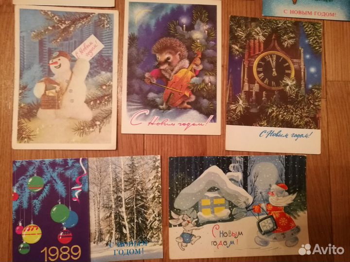 Открытки с новым годом 70-90е гг