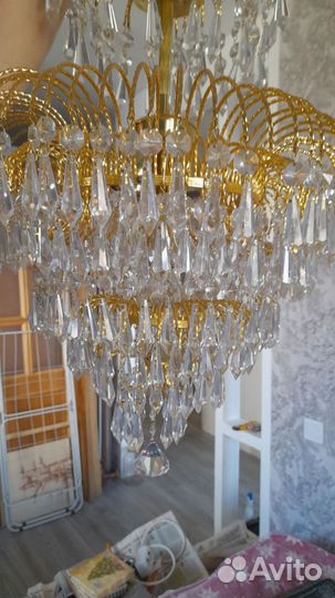 Люстра хрустальная чехия бу