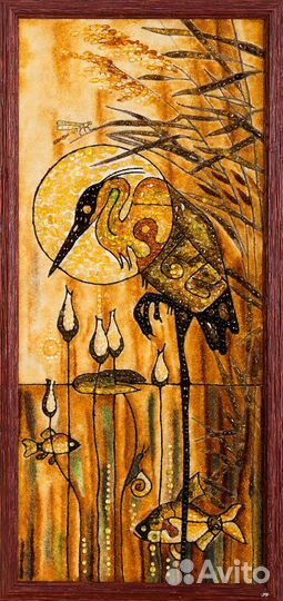 Картина из янтаря - Цапля Array