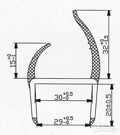 Уплотнитель для ворот прицепа, на пластиковой осн