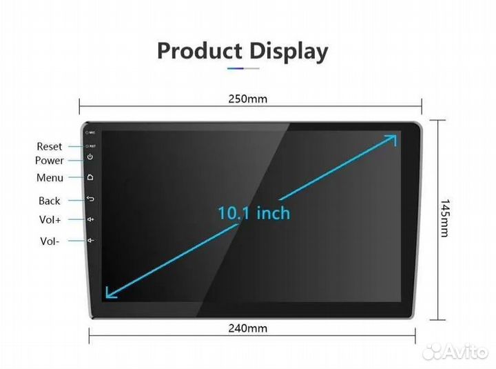 Android 11 10.1 дюймов 1/16GB магнитола 2 din