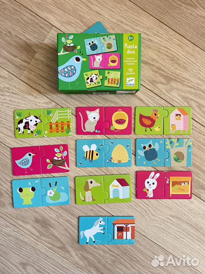 Игрушки пакетом пазлы настольные djeco и др