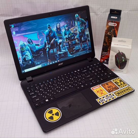Мощный ноутбук Acer озу8/SSD128/HDD250/4ядра
