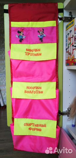 Сумка, органайзер в детский сад на дверку шкафчика