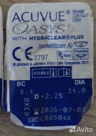 Продаю линзы Acuvue oasys