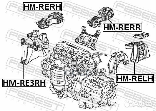 HM-rerr подушка двигателя задняя Honda CR-V RE