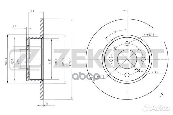 Диск торм. зад. Alfa Romeo 164 (164) 87- Fiat