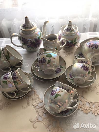 Чайный сервиз Дулево СССР сирень