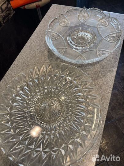 Блюдо, ваза для фруктов хрусталь СССР
