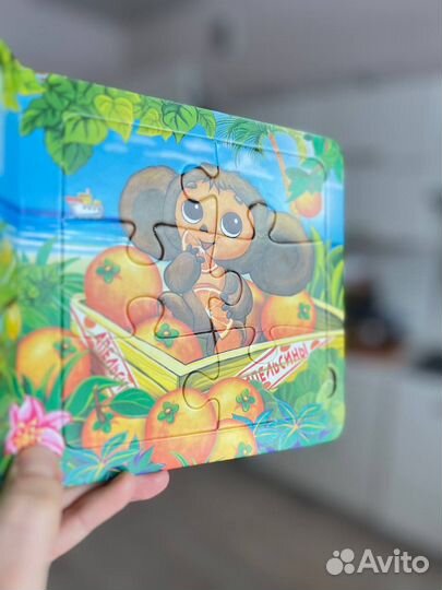 Книжки квадратные детские с пазлами, 3 штуки