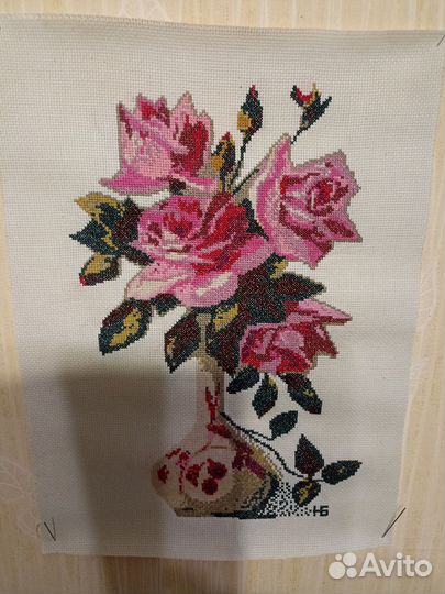 Картина вышивка крестом розы