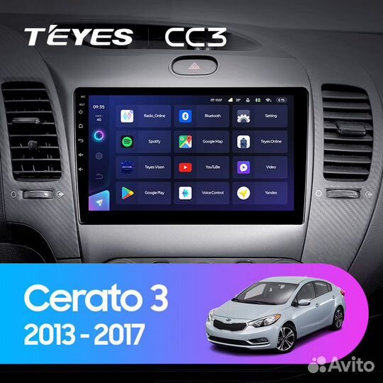 Магнитола Teyes CC3 4/64 Kia Cerato 3