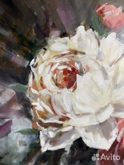 Картина маслом Пионы