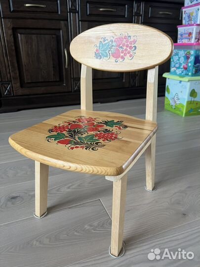 Стульчик детский хохломская роспись