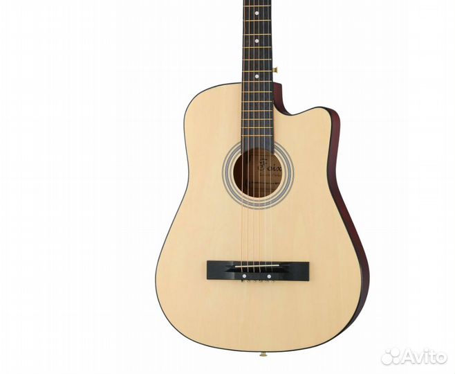 Акустическая гитара, с вырезом, цвет натуральный