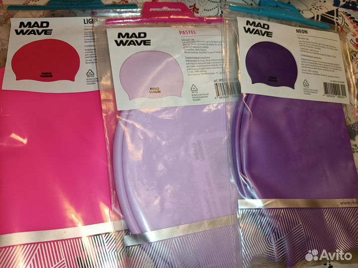 Шапочки для плавания силикон Arena/MadWave/Copozz