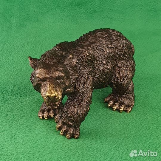 Статуэтка из бронзы Рычащий медведь большой