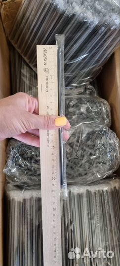 Трубочка для кофе черная в индивид упаковке 210 мм