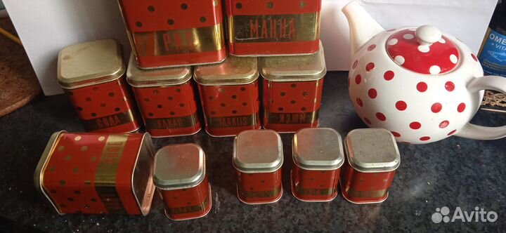 Винтаж жестяные банки, СССР. Чайник 0.7