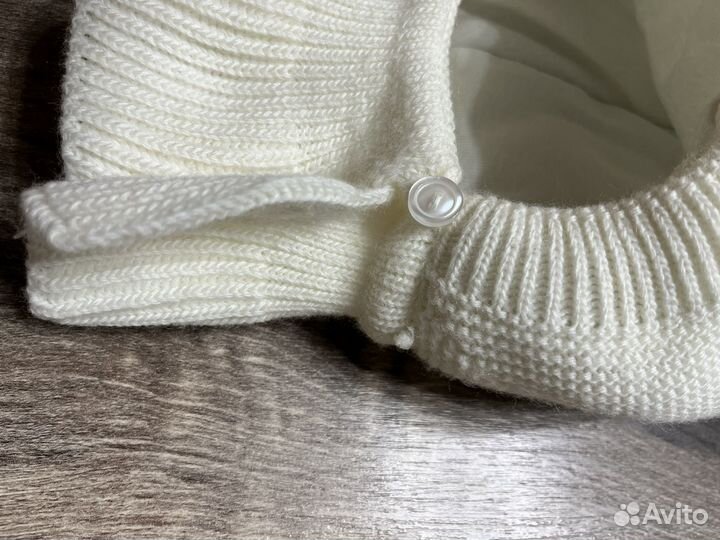 Зимняя шапка Журавлик с ушками зайчика 44-46