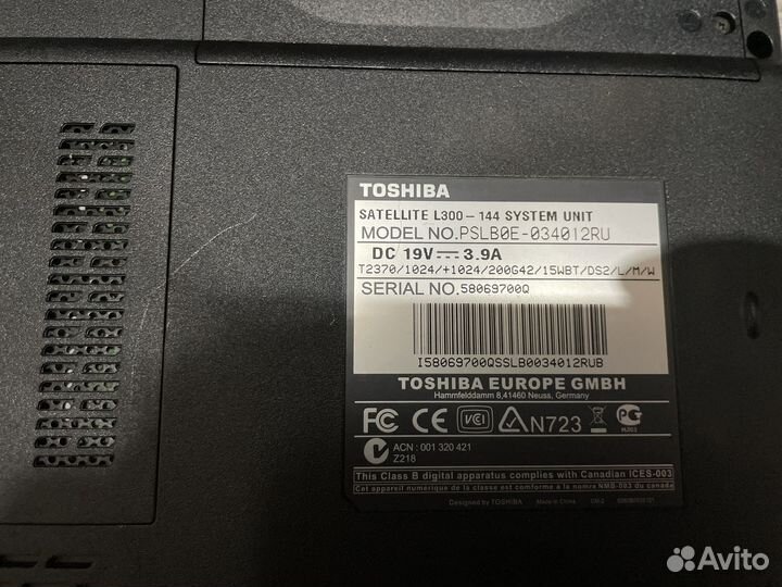 Ноутбук toshiba
